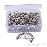 JoyFamily Map Tacks Push Pins  with 1/ 5 Inch Round Plastic Head and Steel Point  300 PCS (Silver) - B0722L1XH9