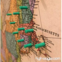 Map Magnets - 40 Magnetic Push Pins in Green - Tiny Colorful Map Magnets Perfect for Marking Travels or Decorating a Home or Office - B014LBVZIY
