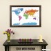 Push Pin Travel Maps Personalized Colorful World with Solid Wood Brown Frame and Pins 24 x 36 - B0744QHQH2
