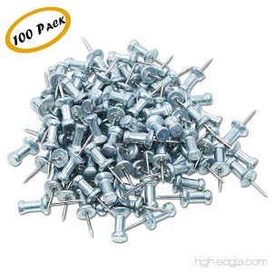 Push Pins Steel Aluminum Head Push Pins - Sharp steel point - Silver 3/8” Long – Box of 100 - B07D1C414S
