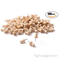 Tupalizy Wooden Push Pins Wood Thumb Map Tacks for Cork Boards and Home Office Craft Projects  Natural Color  100 Pieces - B073QHBCN3