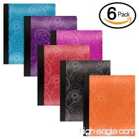 Emraw Paisley Composition Book College Ruled Paper Office Dairy Note Books 100 Sheet Journals Meeting Notebook Hard Covers Pack Of 6 Writing Book For school - B07DP7ZDDR