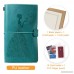 Leather Journal Vintage Refillable Travelers Notebook with Line Paper+ 1 PVC Zipper Pocket +18 Card Holder for Women 4.7 X 7.9in (Blue) - B07CVDGN5P