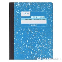 Mead 3 Subject Composition Notebook  Wide Ruled  120 Sheet (240 Page)  9-3/4 x 7-1/2  Blue - B07BFR6143