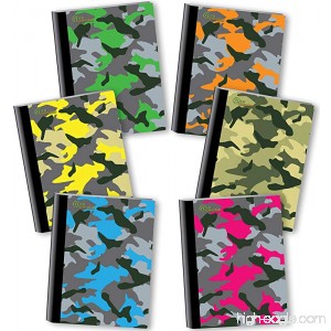New Generation - Camouflage - Composition Book 6 Pack Wide Ruled 80 Sheets/160 Pages 7.5 x 9.75 inches Heavy Duty Laminated Hard Covers (6 Pack Composition Notebook Wide Ruled) - B06XGNRP1F