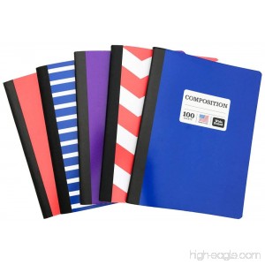 Norcom (Set of 5) Wide Ruled Composition Notebooks [9.75 x 7.5 (100 Sheets)] RANDOM COLORS (Wide Ruled) - B073WGXFQ4
