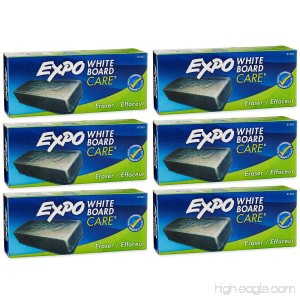 Expo Block Eraser 81505 Dry Erase Whiteboard Board Eraser Soft Pile 5 1/8 W x 1 1/4 H - Pack of 6 - B011H4HYK6