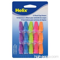 Helix Pencil Cap Erasers  Assorted Colors  Pack of 15 (37158) - B00AJ3FJ90