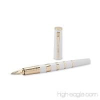 Parker Ingenuity Slim Pearl and Golden Rings  Parker 5th Technology Ink Pen with Medium Black refill (1858535) - B00BWLN9FE