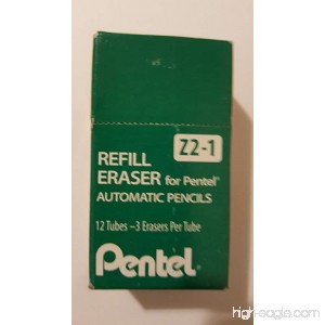 Pentel Mechanical Pencil Eraser Refills Z2-1N Box of 12 Tubes of 3 Erasers (Total 36 Erasers) - B004AMEOZG