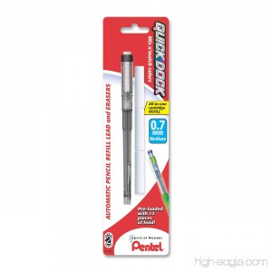 Pentel Refill Lead Cartridge and 3 Erasers 0.7mm Medium Line (QDR7CRBP) - B004VMWQ6O