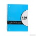 4-Pack 10½ x 8 3 Subject Spiral Notebook College Ruled 120 Sheets per - B075MPM5CS