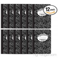 Composition Book Notebook - Hardcover College Ruled (9/32-inch) 100 Sheet One Subject 9.75 x 7.5 Black Cover-12 Pack - B07F2FN3YK