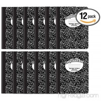 Composition Book Notebook - Hardcover Wide Ruled (11/32-inch) 100 Sheet One Subject 9.75 x 7.5 Black Cover-12 Pack - B07F1YWTMH