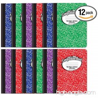 Composition Book Notebook - Hardcover Wide Ruled (11/32-inch) 100 Sheet One Subject 9.75 x 7.5 Assorted Covers: Red Blue Green Purple-12 Pack - B07F1ZN6LZ