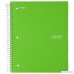 Five Star Spiral Notebook 3 Subject Wide Ruled Paper 150 Sheets 10-1/2 x 8 Sheet Size Color Will Vary (05244) - B0091G6SS2