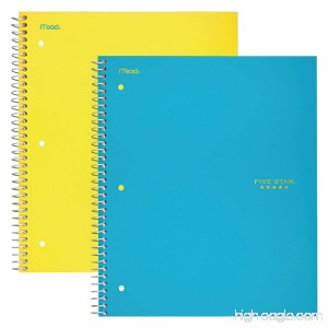 Five Star Spiral Notebooks 3 Subject Wide Ruled Paper 150 Sheets 10-1/2 x 8 Teal and Berry Pink/Purple 2 Pack (73031) - B00P9U2EK0