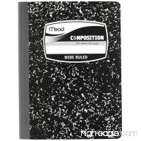 MEA09910 - Sewn Black Marble Cover Composition Book with Wide Rule 11/32  100 Sheet  Media Size: 7.5" x 9.75" - B0011DH3SM