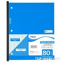 Mead Notebook  Wireless  1 Subject  Quad Ruled  8-1/2" x 11"  80 Sheets  Neatbook  Assorted Colors  Color Will Vary (06497) - B00006IDMS