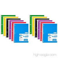 Mead Spiral Notebook  1 Subject  Wide Ruled  100 Sheets  8" x 10 1/2"  Assorted Colors  Pack Of 12 - B01IIIK4TC