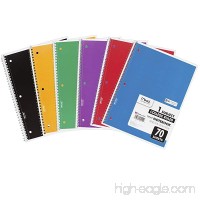 Mead Spiral Notebooks  1 Subject  College Ruled Paper  70 Sheets  10-1/2" x 7-1/2"  Assorted Colors  6 Pack (73065) - B00P9U2EM8