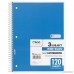 Mead Spiral Notebooks 3 Subject 120-Count Wide Ruled Sheets 10-1/2 x 7-1/2 Red Green Blue 3 Pack (73179) - B00X7NQE5C