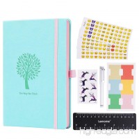 Bullet Journal - Lemome Dotted Numbered Pages Hardcover A5 Notebook with Pen Holder + Premium Thick Paper + Bonus Gifts in the Back Pocket (Mint Green) - B0711H7S63