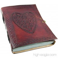 CARVEx LEATHER JOURNAL Heart Engraved Handmade Writing Notebook 7 x 5 Inches Unlined Paper  Brown Antique Leatherbound Daily Diary Notepad For Men & Women GIFT - B07C549L5W