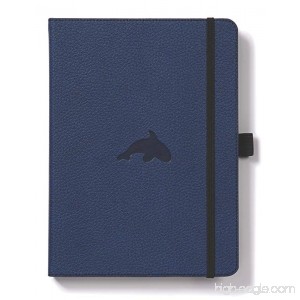Dingbats Wildlife Medium A5+ (6.3 x 8.5) Hardcover Notebook - PU Leather Micro-Perforated 100gsm Cream Pages Inner Pocket Elastic Closure Pen Holder Bookmark (Dot Grid Blue Whale) - B01MRA9CUJ