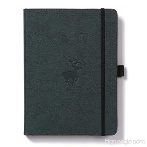 Dingbats Wildlife Medium A5+ (6.3 x 8.5) Hardcover Notebook - PU Leather Micro-Perforated 100gsm Cream Pages Inner Pocket Elastic Closure Pen Holder Bookmark (Lined Green Deer) - B01EDXVAFI