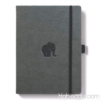 Dingbats Wildlife Medium A5+ (6.3 x 8.5) Hardcover Notebook - PU Leather  Micro-Perforated 100gsm Cream Pages  Inner Pocket  Elastic Closure  Pen Holder  Bookmark (Grid  Gray Elephant) - B01NCILR8T