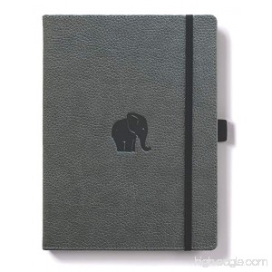 Dingbats Wildlife Medium A5+ (6.3 x 8.5) Hardcover Notebook - PU Leather Micro-Perforated 100gsm Cream Pages Inner Pocket Elastic Closure Pen Holder Bookmark (Grid Gray Elephant) - B01NCILR8T