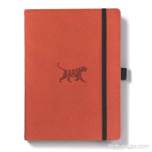 Dingbats Wildlife Medium A5+ (6.3 x 8.5) Hardcover Notebook - PU Leather Micro-Perforated 100gsm Cream Pages Inner Pocket Elastic Closure Pen Holder Bookmark (Lined Orange Tiger) - B0768MZWR5