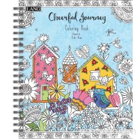 LANG - Adult Coloring Book - "Cheerful Journey" - Artwork by Debi Hron - Hardcover - Spiral - Designs for Beginner to Expert - 100 Pages - 9" x 11" - B01DM6WNXK