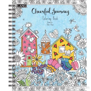 LANG - Adult Coloring Book - Cheerful Journey - Artwork by Debi Hron - Hardcover - Spiral - Designs for Beginner to Expert - 100 Pages - 9 x 11 - B01DM6WNXK