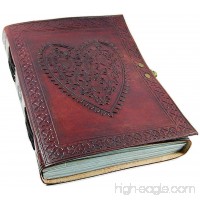 Large Vintage Heart Embossed Leather Journal/Instagram Photo Album (Handmade paper) - Coptic Bound with Lock Closure - B00POFKAJW