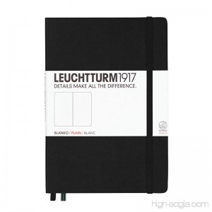 Leuchtturm1917 Classic Hardcover Plain Medium Notebook Black - B002CV9BBE
