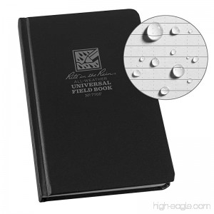 Rite in the Rain Weatherproof Hard Cover Notebook 4 3/4 x 7 1/2 Black Cover Universal Pattern (No. 770F) - B00K7MIJCC
