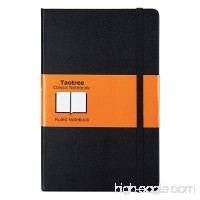 Taotree Classic Notebook Bullet Journal Hard Cover Executive Notebooks with Ruled/Lined A5 Paper and Inner Pocket  Black Smooth Faux Leather  240 Pages 5.3”×8.3”- 70gsm Premium Paper - B07D77Q9J8