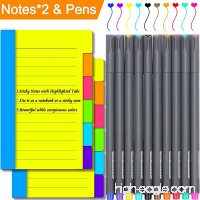 Divider Sticky Notes 60 Ruled Notes 2pack and 10 Colored Fineliner Pens School & Office Supplies Sticky Journals Page tabs 4 x 6inches 6 Assorted Vibrant Colors - B07DHLWF12