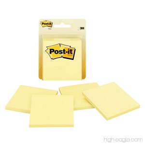 Post-it Notes 3 x 3-Inches Canary Yellow 4-Pads/Pack - B000078UWA