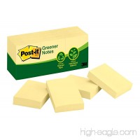 Post-it® Notes  Original Pad  1-3/8 inches x 1-7/8 inches  Recycled  Canary Yellow  12 Pads per Pack - B00006JNNP