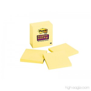 Post-it Super Sticky Notes 3 in x 3 in Canary Yellow 6 Pads/Pack (654-6SSCY) - B00394Y5EQ