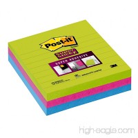 Post-it Super Sticky Notes  4 in x 4 in  Assorted Bright Colors  Lined  3 Pads/Pack - B000V7PGGU
