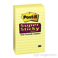 Post-it Super Sticky Notes  4 in x 6 in  Canary Yellow  Lined  5 Pads/Pack (660-5SSCY) - B0002DOEOS