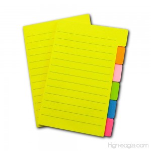 Sticky Notes 4 x 6 inches 66 Ruled Notes Assorted Neon Colors 2 Pads - B07D6FGS92