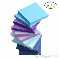 ZZTX Sticky Notes Assorted Watercolor Self-Stick Notes 10 Pads/Pack 100Sheets/Pad 3 inch X 3 inch Easy Post - Sticky Issue Is Improved - B077QLVH9N