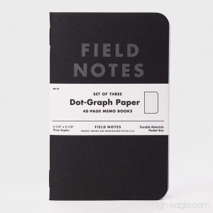 Field Notes Pitch Black Dot Grid Memo Books 3-Pack (3.5x5.5-Inch) - B00GC5QTR0