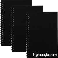 Hicarer 3 Packs Cover Spiral Notebooks Sketch Notebook with Blank Inside Pages  50 Sheets/Piece  8.3 x 5.5 Inches (Black Cover) - B07CZZMBLL