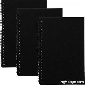 Hicarer 3 Packs Cover Spiral Notebooks Sketch Notebook with Blank Inside Pages 50 Sheets/Piece 8.3 x 5.5 Inches (Black Cover) - B07CZZMBLL